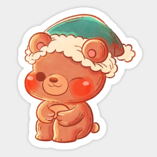 Oso Bongo Gorro de Navidad Sticker